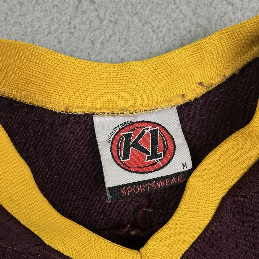 Vintage Minot Magicans Hockey Jersey ND North Dakota‎ Maroon Yellow K1 Medium